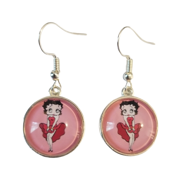 Handcrafted Betty Boop Earrings - Picture 1 of 4